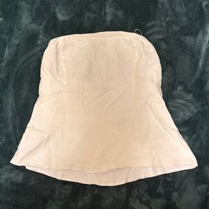 Dynamite Cream Strapless Linen Top